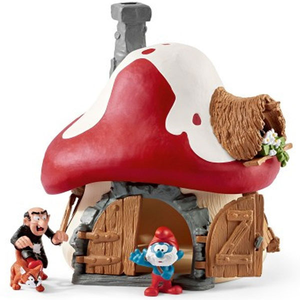 Schleich Štrumfova kućica sa figurama Velikim Štrumfom I Gargamelom i Azraelom 20803 - ODDO igračke