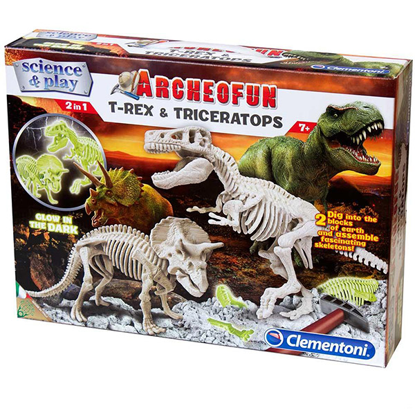 Clementoni Science Archeofun T-Rex And Triceratops CL61245 - ODDO igračke
