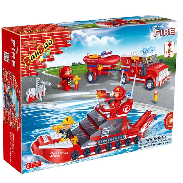 BanBao kocke Vatrogasni Set sa brodom 8312 - ODDO igračke
