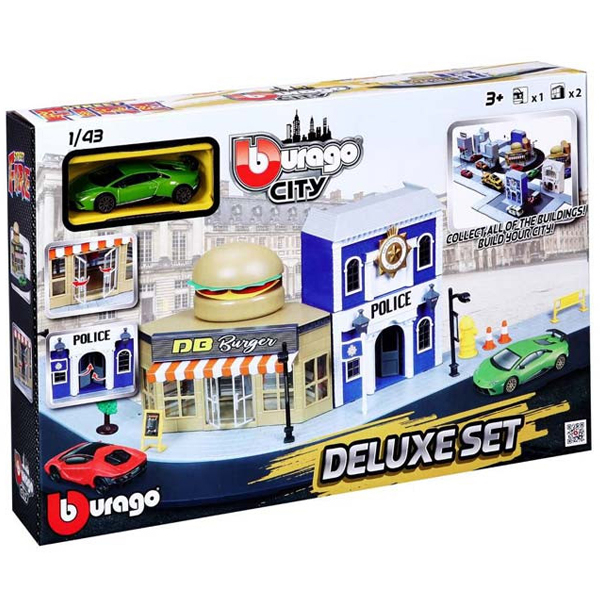 Fire City DeLuxe set i vozilo Burago 1/43 asst Igračka za Decu BU31507 - ODDO igračke