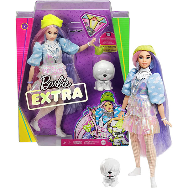 Barbie lutka Extra Shimmery Look + Pet Puppy GVR05/GRN27 - ODDO igračke