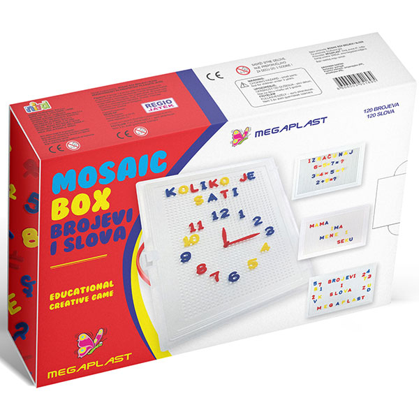 Megaplast Mosaic Box brojevi i slova 240 pcs 3951695 - ODDO igračke