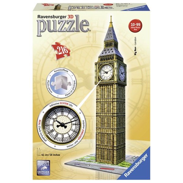 Ravensburger 3D puzzle (slagalice) 216pcs Big Ben sa satom RA12586 - ODDO igračke