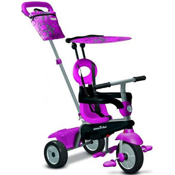 Tricikli za decu sa ručkom i tendom Smart Trike Vanilla 4u1 Pink 6652200 - ODDO igračke