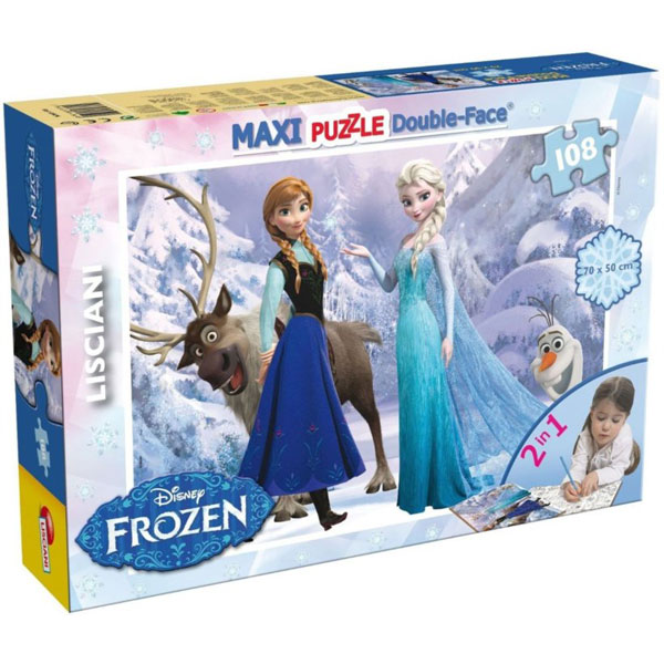 Slagalica Lisciani 108pcs Maxi Frozen Elsa i Anna 2u1 slozi I oboji 46904 - ODDO igračke