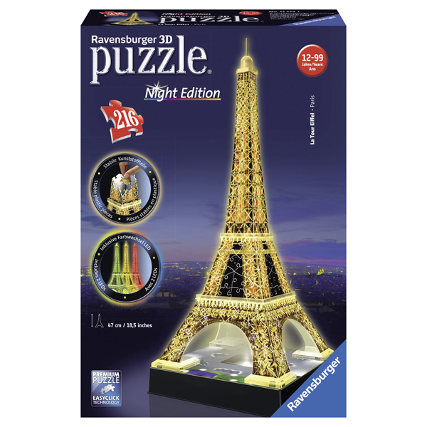 Ravensburger 3D puzzle (slagalice) - Ajfelov toranj noću RA12579 - ODDO igračke