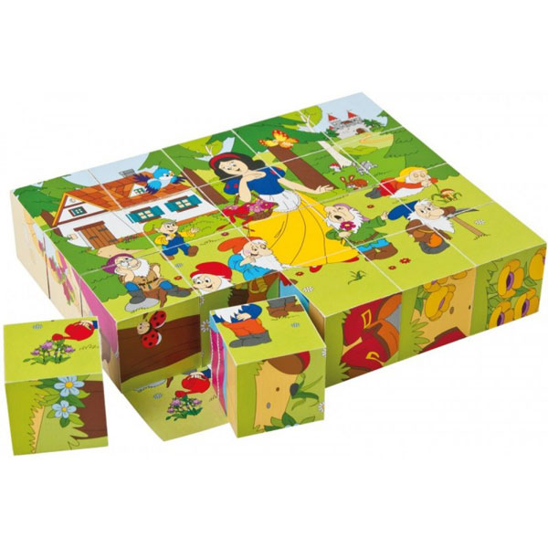Woody Drvene puzzle kocke Bajke 90247 - ODDO igračke