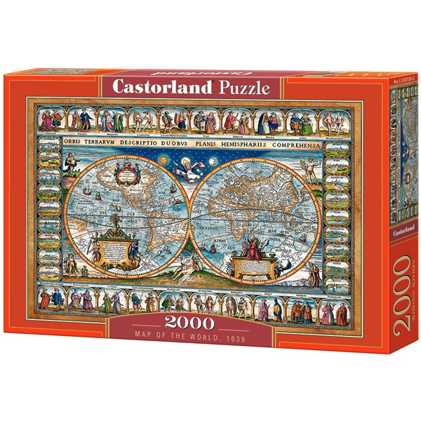 Castorland puzzla 2000 Pcs Map of The World 200733 - ODDO igračke