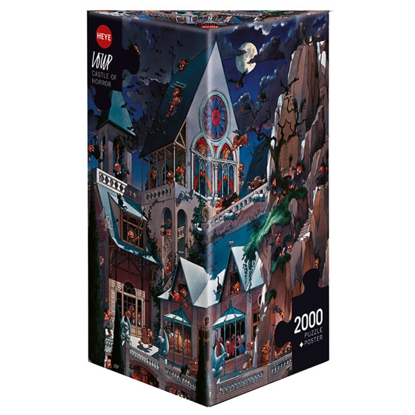 Heye puzzle 2000 pcs Triangle Loupe Castle of Horror 26127 - ODDO igračke