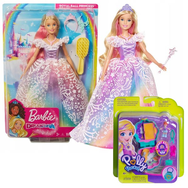 Barbie Dreamtopia Princeza kraljevski bal GFR45 + poklon set Polly Pocket osnovni set GCD62 - ODDO igračke