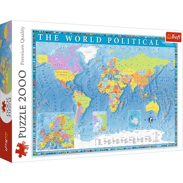 Trefl Puzzla 2000 pcs Political Map of The World 27099 - ODDO igračke