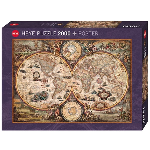 Heye puzzle 2000 pcs Map Art Vintage World 29666 - ODDO igračke