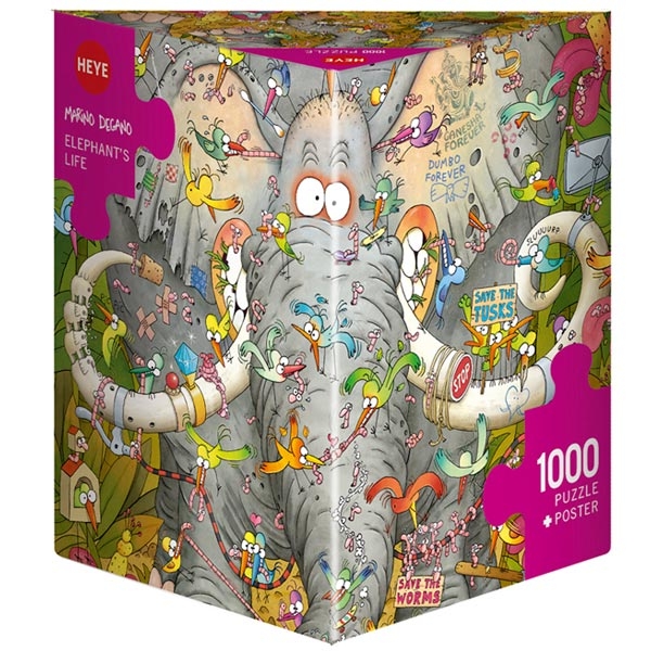 Heye puzzle 1000 pcs Triangle Degano Elephant’s Life 29921 - ODDO igračke
