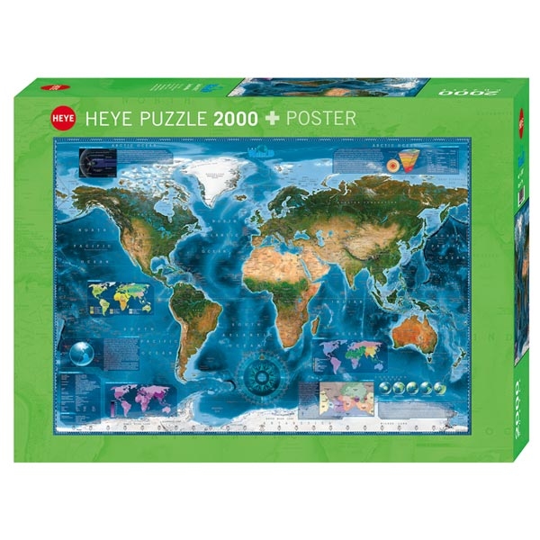 Heye puzzle 2000 pcs Map Art Satellite Map 29797 - ODDO igračke