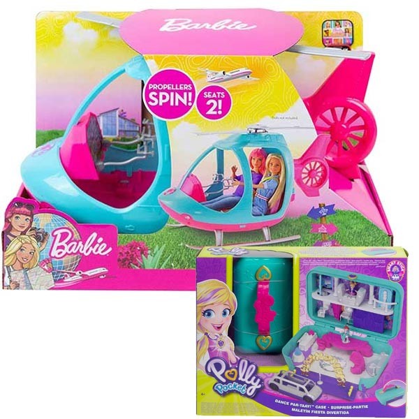 Barbie travel - veliki helihopter FWY29 + poklon set Polly Pocket Party set FRY39 - ODDO igračke