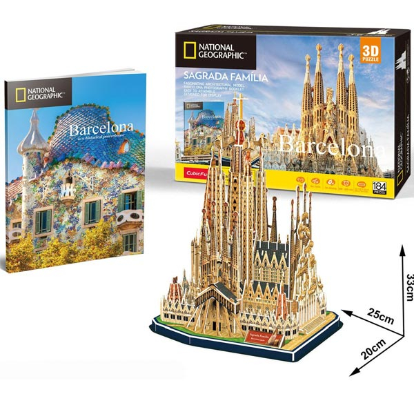 CubicFun Puzzle 3D National Geographic Sagrada Familia Barcelona CBF209841 - ODDO igračke