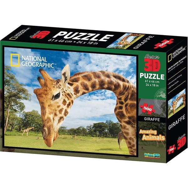 National Geographic - Amazing Animals Žirafa Super 3D Puzzle Prime 3D 500 delova 10076 - ODDO igračke