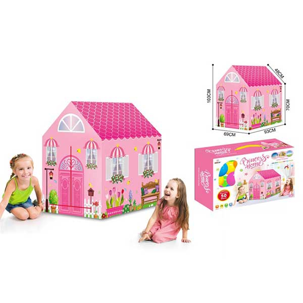 Šator kućica za decu sa 50 loptica Princess Home 601876 - ODDO igračke