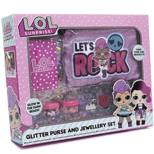 LOL Surprise Lets Rock Glitter Purse and Jewellery set Bracelet Gift 42-0060C12 - ODDO igračke