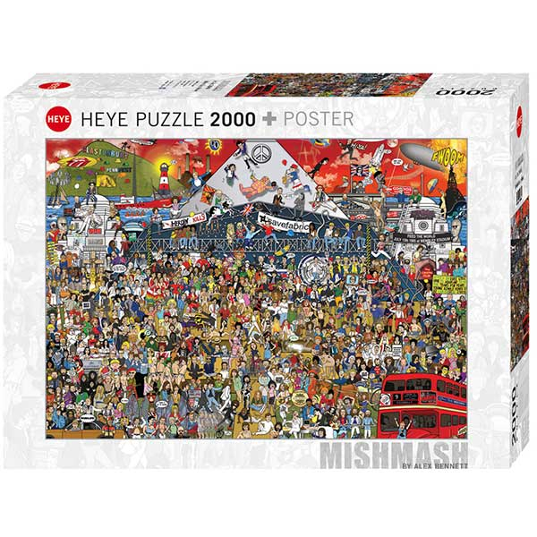 Heye puzzle 2000 pcs Mishmash Alex Bennett British Music 29848 - ODDO igračke
