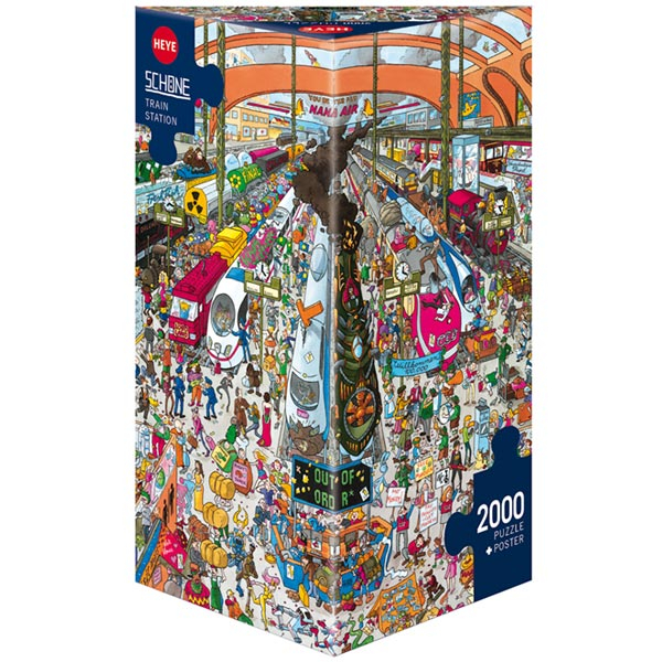 Heye puzzle 2000 pcs Triangle Christoph Schone Train Station 29730 - ODDO igračke