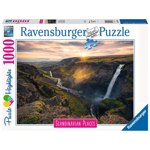 Ravensburger puzzle (slagalice) 1000pcs Scandinavian Places - Haifoss Waterfall, Iceland RA16738 - ODDO igračke