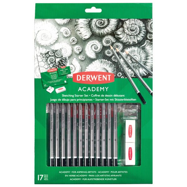 Set Olovka grafitna 5H-6B+pribor Academy Derwent blister 2305679 - ODDO igračke