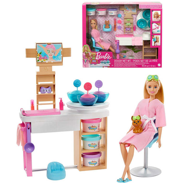 Barbie Face Mask SPA Day Playset lutka i ljubimac u SPA salonu GJR84 - ODDO igračke