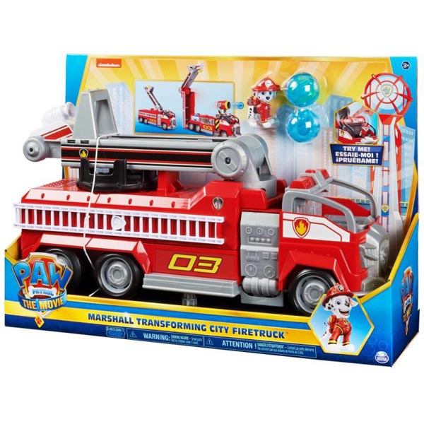 Paw Patrol Marshalls Transforming Movie Citi vatrogasno vozilo sa merdevinama, svetlima, zvucima i akcionim likom SN6060444 - ODDO igračke