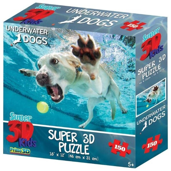 Prime 3D Super 3D puzzle Underwater Dogs Pas 150 delova 31X46cm 10866 - ODDO igračke