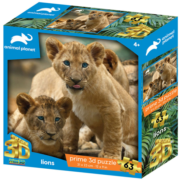 Prime 3D Super puzzle Animal Planet Lavovi 63 dela 31X23 cm 13608 - ODDO igračke