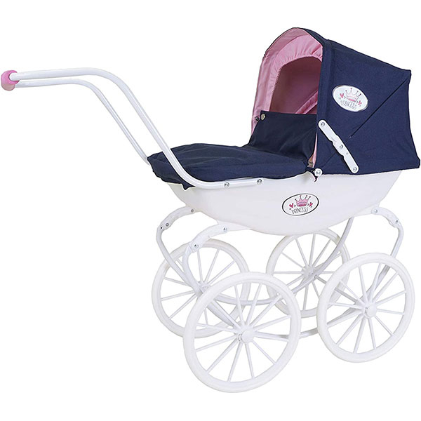 Kolica za lutke Knorr Doll's Pram Classic Pram-Navy Blue/Rose/Princess 636011 - ODDO igračke
