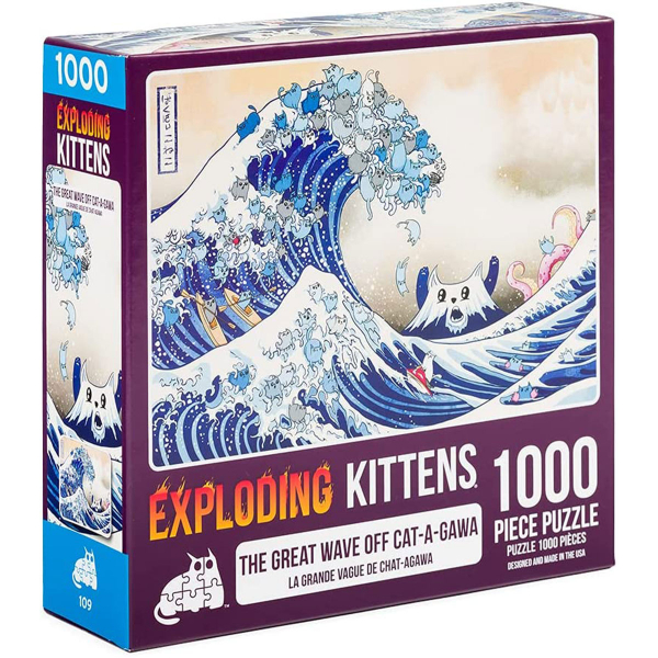 Exploding Kittens 1000 Delova Puzzle Great Wave Off Catagawa 40011 - ODDO igračke
