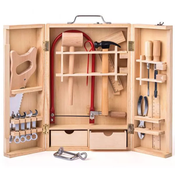 Metalni alati u drvenoj kutiji – veliki Woody 91931 - ODDO igračke