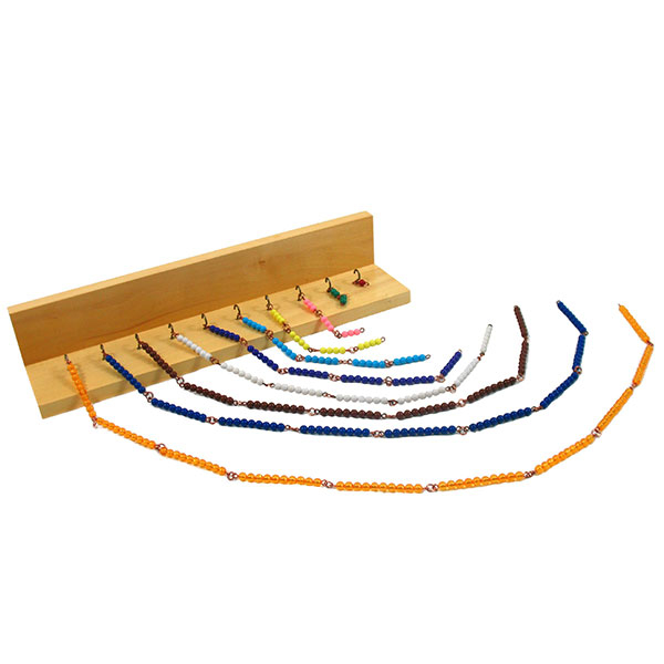 Montesori Šareni lančići za računanje i drveno postolje sa kukama 14075 - ODDO igračke
