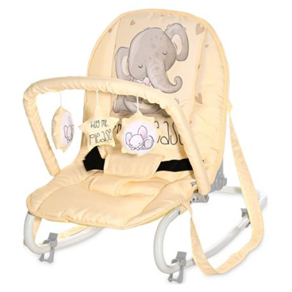 Ležaljka za bebe Lorelli Eliza - Yellow Cute Elephant 10110142376 - ODDO igračke