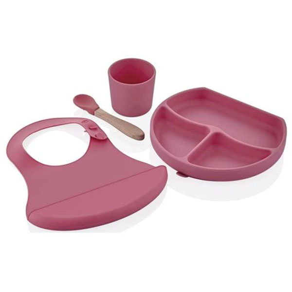 Babyjem silikonski set za hranjenje Pink 92-47285 - ODDO igračke