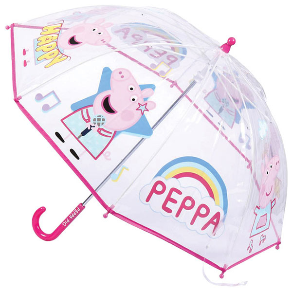 Kišobran dečji ručni (kupola) 45cm Peppa Pig Cerda providni 2400000657 - ODDO igračke