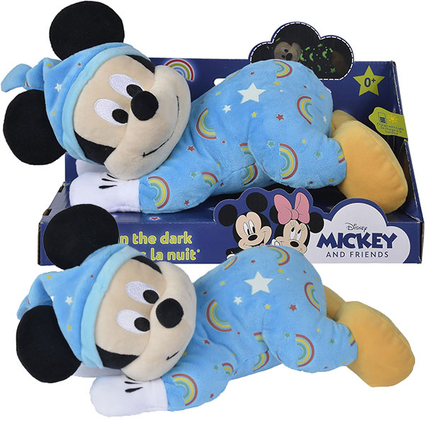 Disney pliš Mickey Mouse u pidžami svetli u mraku 30cm 6315871573 - ODDO igračke