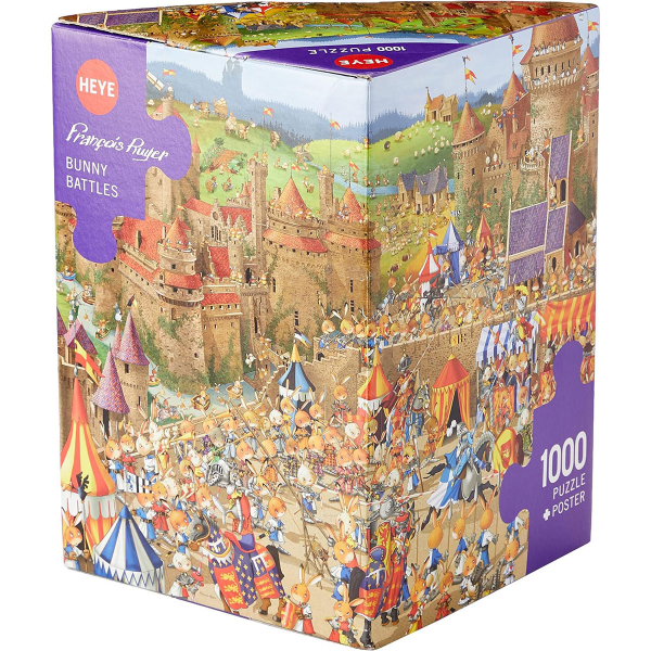 Heye puzzle 1000 pcs Triangle Francois Ruyers Cartoon Bunny Battles 29920 - ODDO igračke