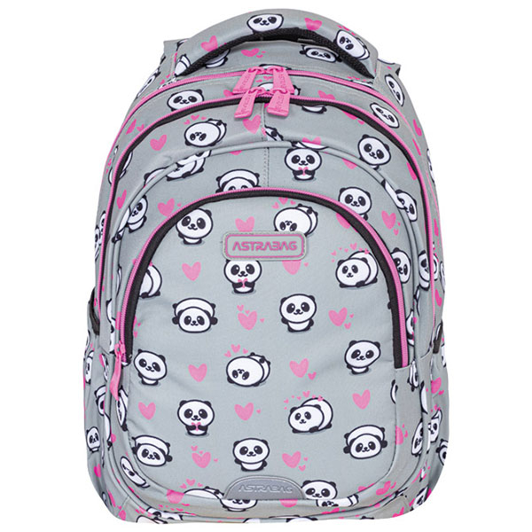 Ranac za školu anatomski 3zipa AB330 Panda 24.Astrabag sivi 502024010 - ODDO igračke