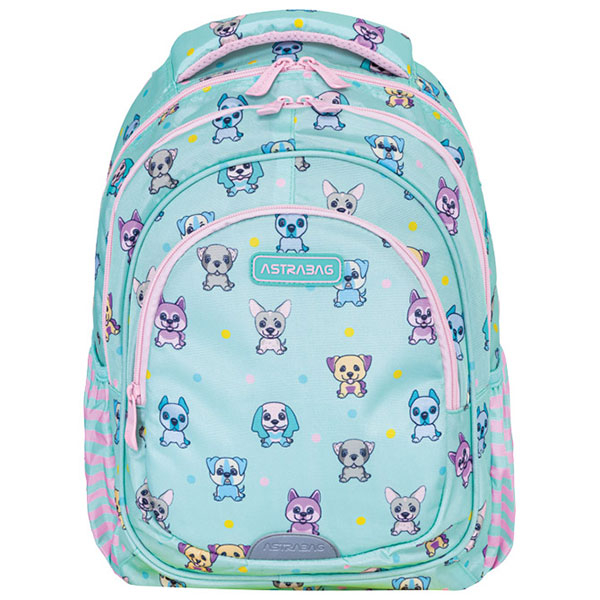 Ranac za školu anatomski 3zipa AB330 Puppies Word 24.Astrabag 502024002 tirkizni - ODDO igračke