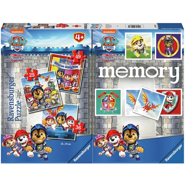 Ravensburger društvena igra – 3 x puzzle i igra memorije Patrolne Šape RA20983 - ODDO igračke