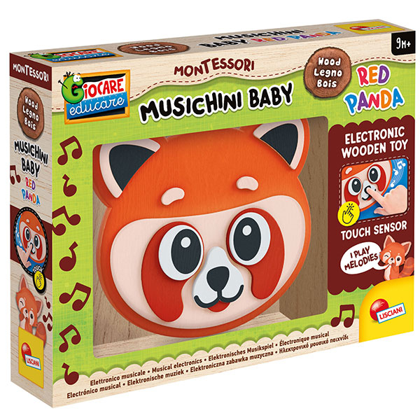 Montesori Musichini Baby drveni set Lisciani Red Panda 105427 - ODDO igračke