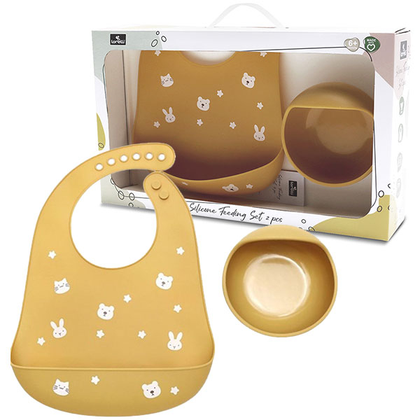 Silikonski set za hranjenje Lorelli Premium - 2 dela, Yellow 10230710001 - ODDO igračke