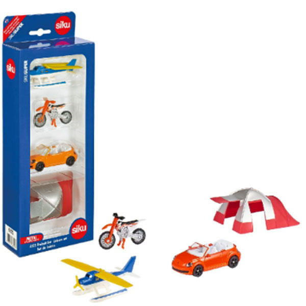 Siku Set vozila buba kabriolet motocikl sportski avion i šator za kampovanje 6325S - ODDO igračke