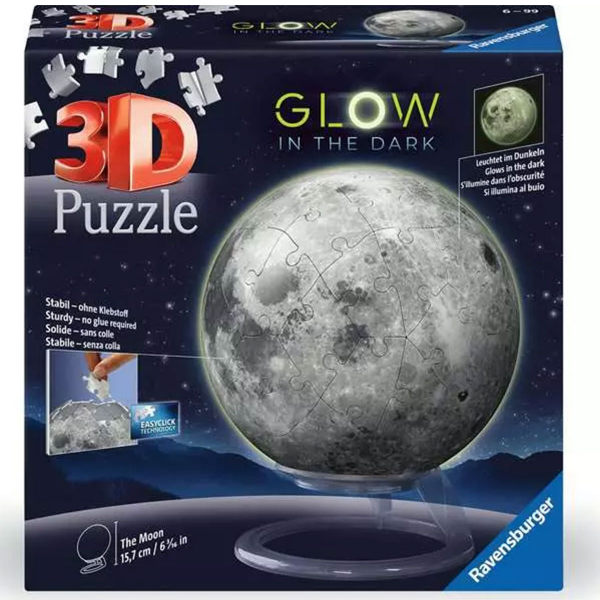 Ravensburger 3D puzzle (slagalice) - 72 pcs Glow in the Dark Mesec RA11586 - ODDO igračke