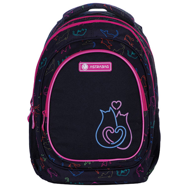 Ranac za školu anatomski 3zipa AB330 Lo&Ve 24.Astrabag 502023068 crno-roze - ODDO igračke