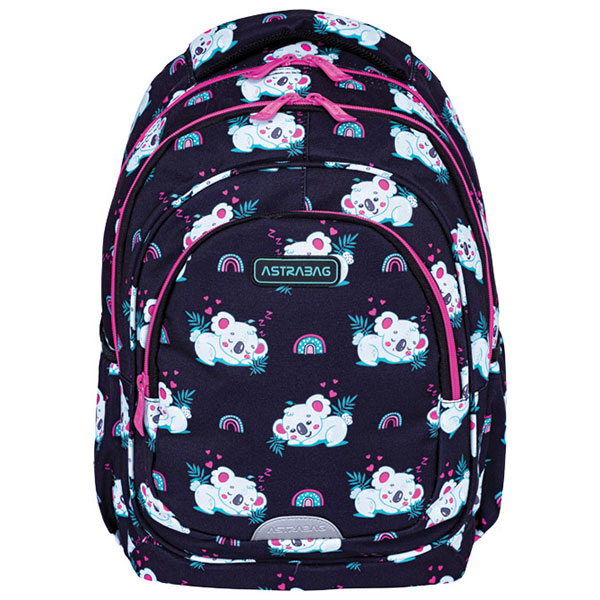 Ranac za školu anatomski 3zipa AB330 Sleepy Koala 24.Astrabag 502024011 crno-roze - ODDO igračke